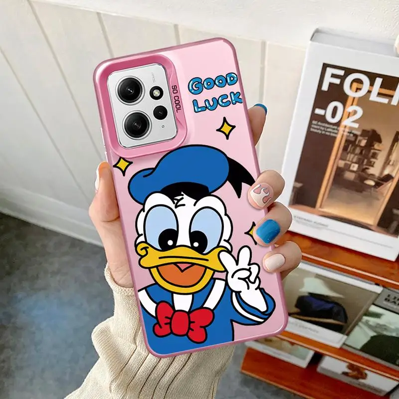 Mickey Mouse Winnie Saisy Duck Phone Case for Vivo V29 V27 V25 Y93 Y50 Y30 Y27 Y17s Y16 Y15s Y91 Y22s Silver Plating Cover