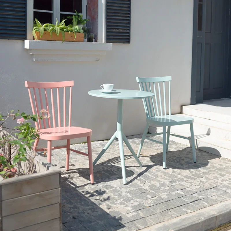 -Outdoor Garden Restaurant Dining Room Set Modern Plastic Wood Table And Chairs Set For Cafe