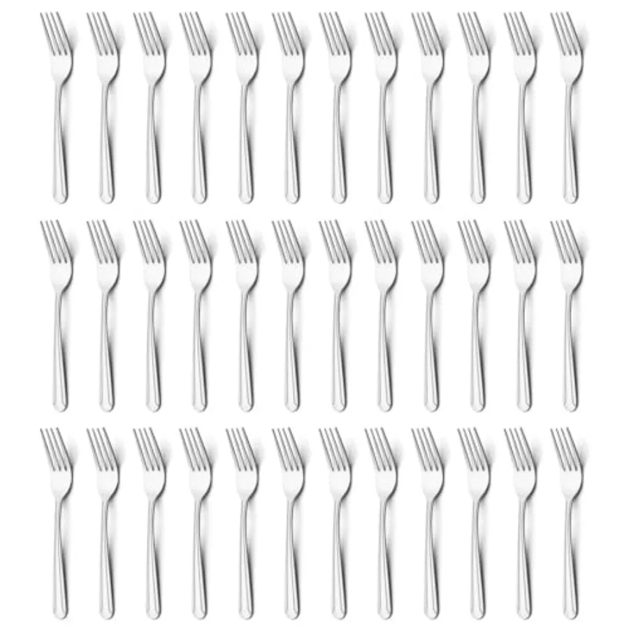 36-Piece Dinner Fork Set, 8.2-Inch Stainl Steel Sierware, Mirror Polished, Dishwasher Safe, For Home, Kitchen or Restaurant