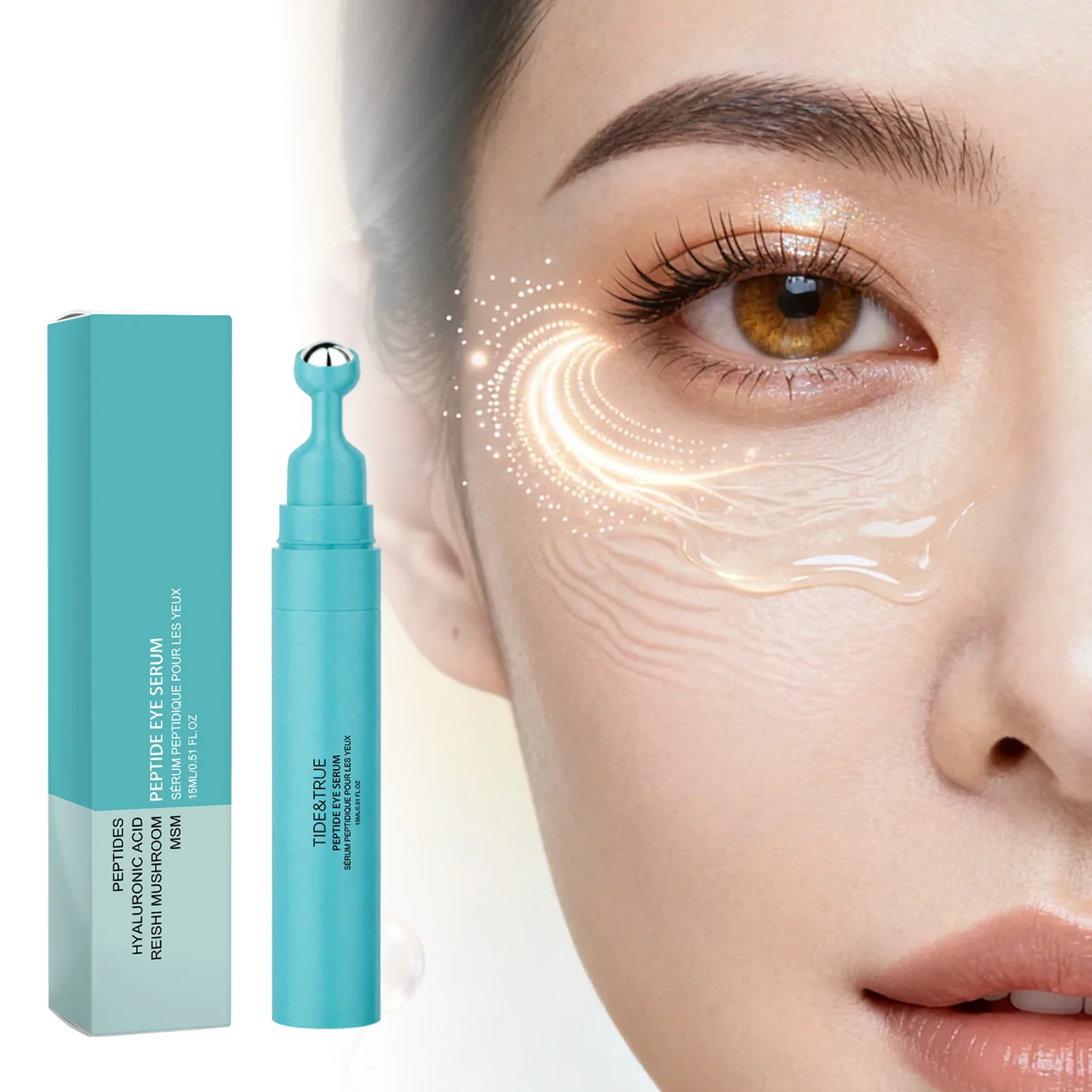 Peptide Firming Eye Serum Anti Aging Wrinkle Fine Lines Remover Lifting Tightening Hydrating Dark Circle Puffiness Gentle Care