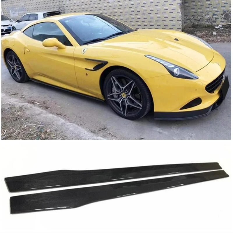 

For Ferrari California T 2015-No REAL Carbon Fiber Body Side Skirt Kit Spoiler Lip Splitters High Quality Car Accessories