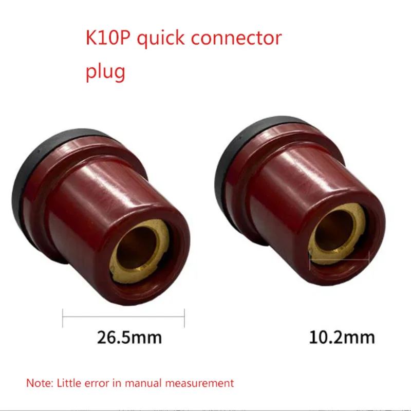 Prise cône pour soudeur K10P, raccord rapide en ligne, Joint rond rouge noir