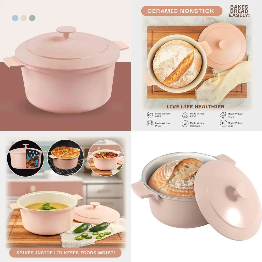 

10-in-1 Nonstick Ceramic Dutch Oven, 5 Qt, Perfect for Bread, Pasta, and More