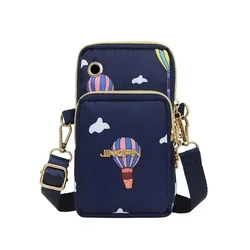 New Arrival Crossbody torebka na telefon torby dla kobiet jednokolorowa wodoodporna nylonowa mała torba na ramię torebka z wieloma zamkami kopertówka