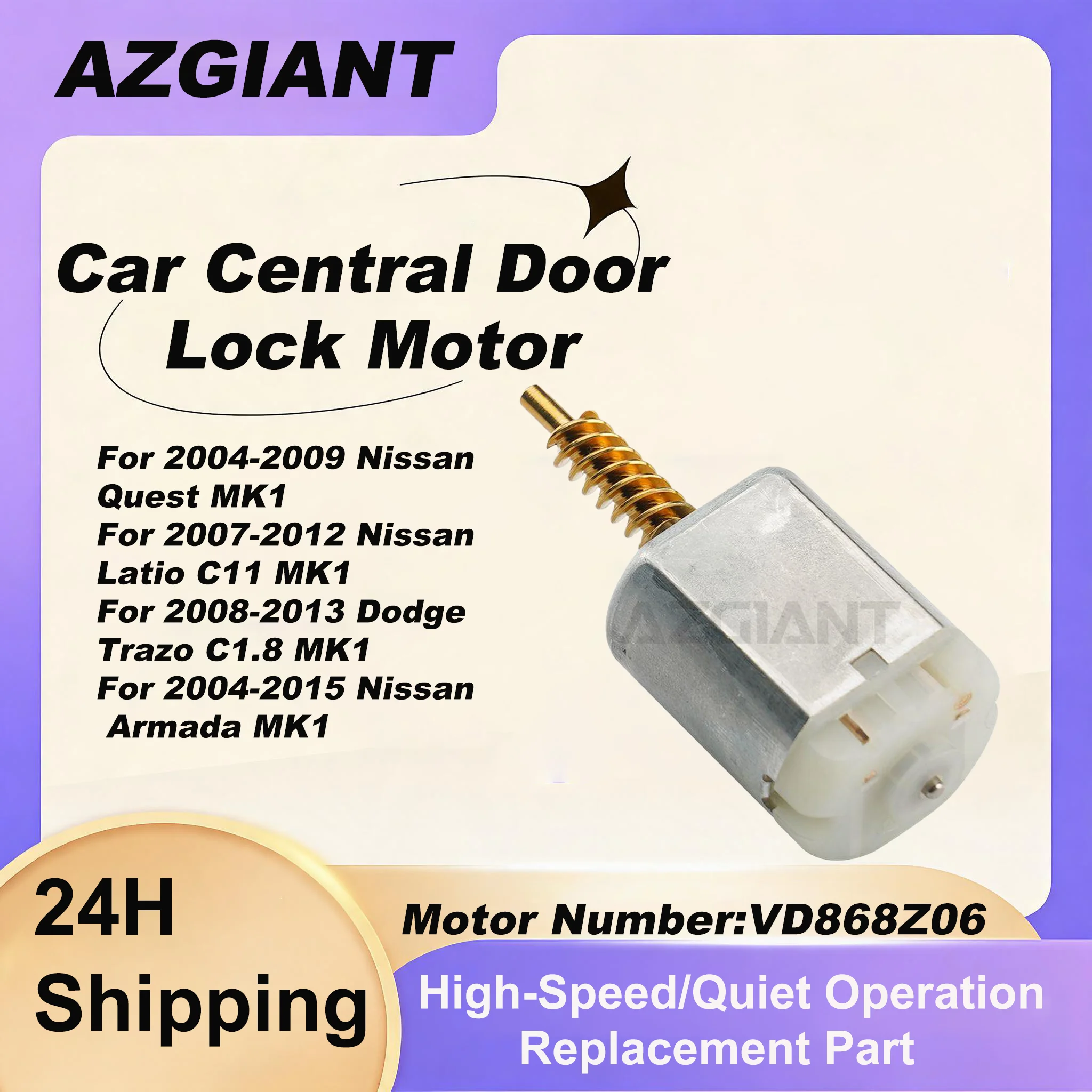 AZGIANT VD868Z06 For Nissan Quest MK1/Latio C11 MK1/Armada MK1 metal worm Vehicle Security  Replacement Part car parts