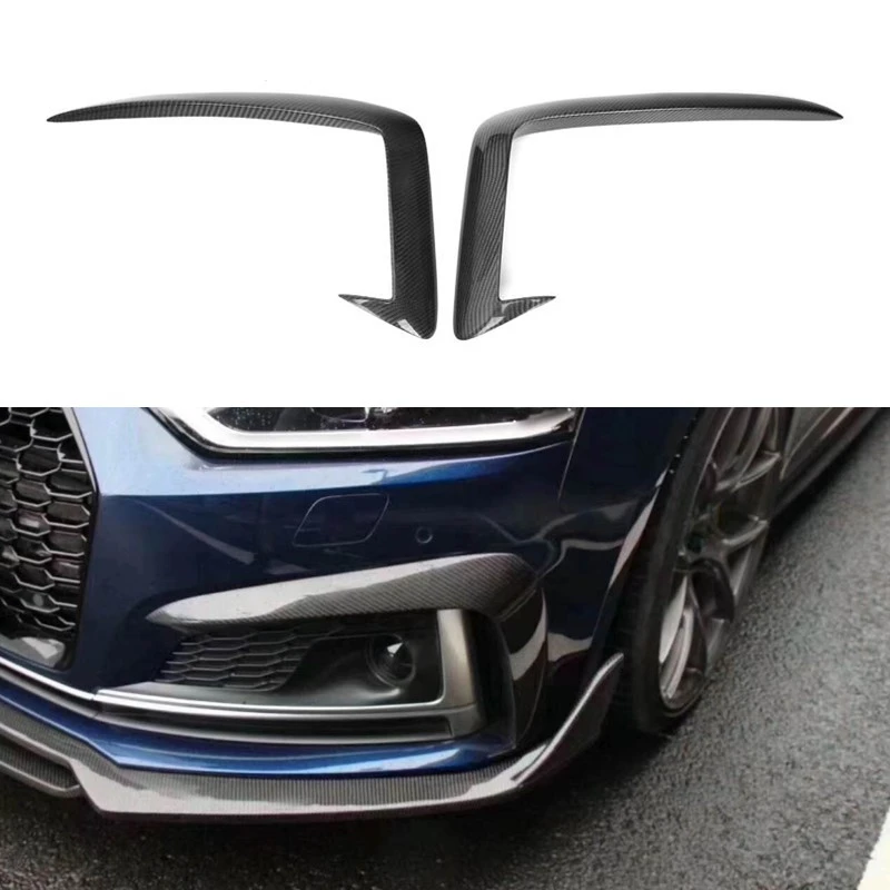 2pcs Car Front Bumper Lower Fog Light Lamp Upper Splitter  For Audi A5 Sline B9 S5 2017 2018 2019 Decoration Accessories