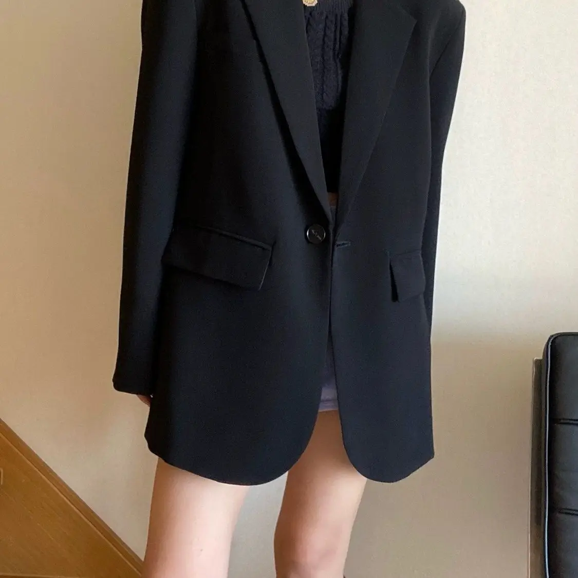 Black Blazer Women Luxury Brands Long Sleeve Spring Autumn Coat Suit Office Ladies Blazer Jacket Chic Loose Women Clothing Trend