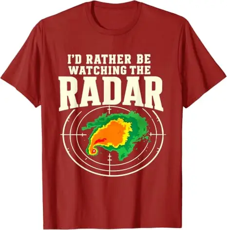 Ich würde lieber Radar Edges Distressed Storm Chaser T-Shirt Y2k Tracking Severe Tornadoes Grafik-Bekleidung aus weicher Baumwolle ansehen – Detail 5