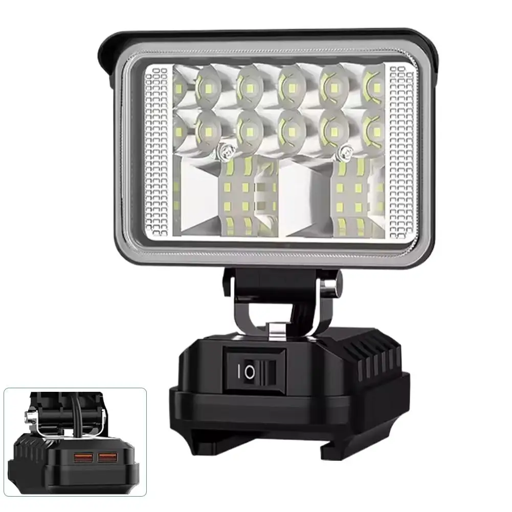 For Makita 18V Emergency Cordless Work Light Multifunctional LED Work Light with USB Interface Outdoor Waterproof Floodlight