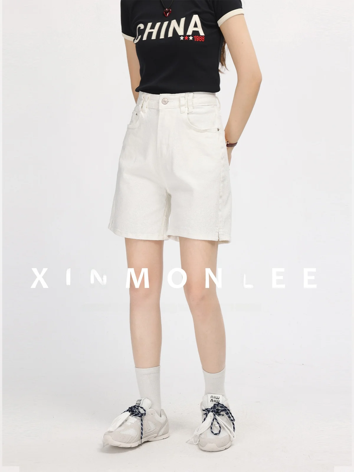 

Джинсы женские Ximeng Dr Brand, прямые, летние, с высокой талией, в американском ретро-стиле, повседневные, свободные, стройнящие, джинсы-пятиштучки