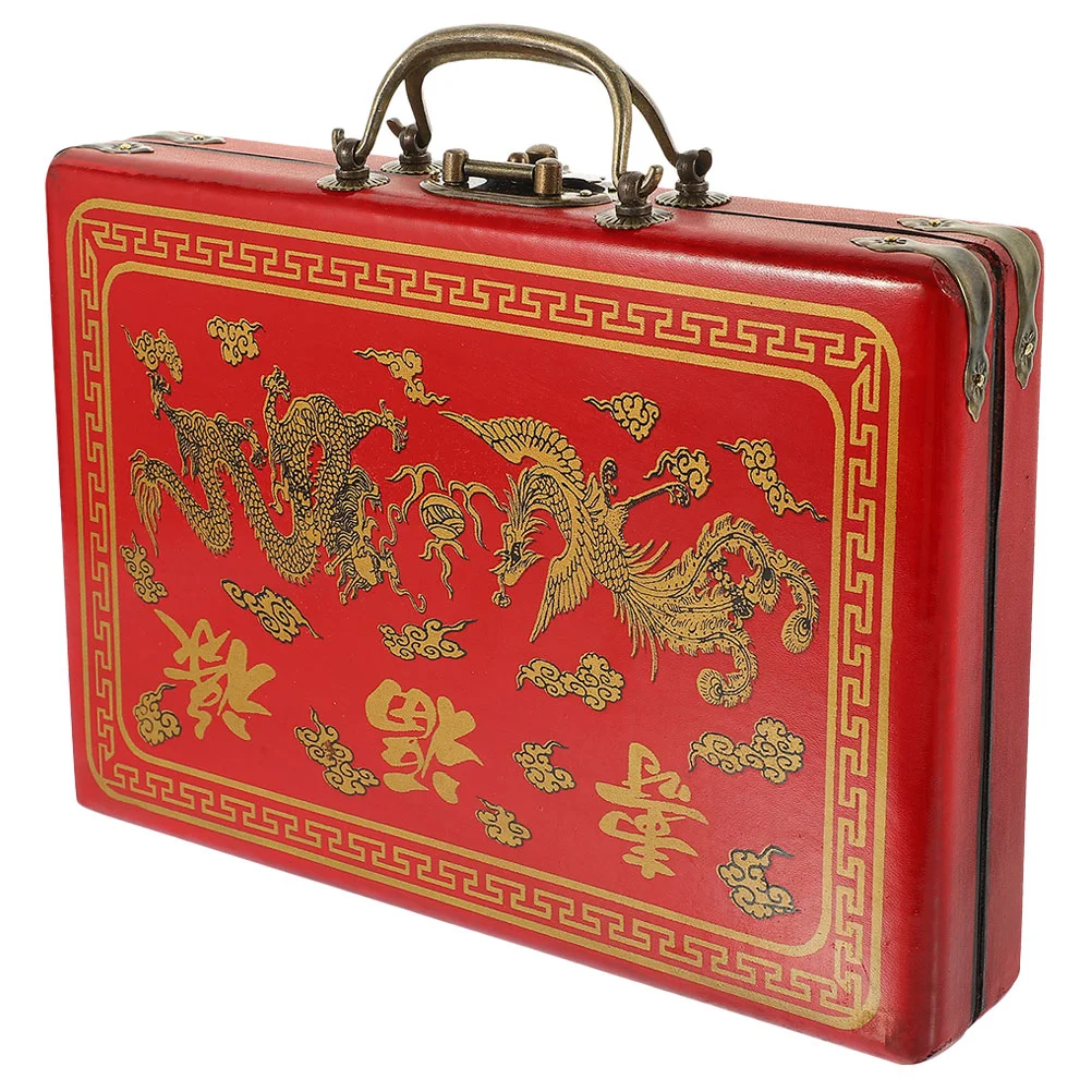 

Retro Box Mahjong No 24 Dormitory Travel Storage Suitcase Timer Boxes Cards Gift