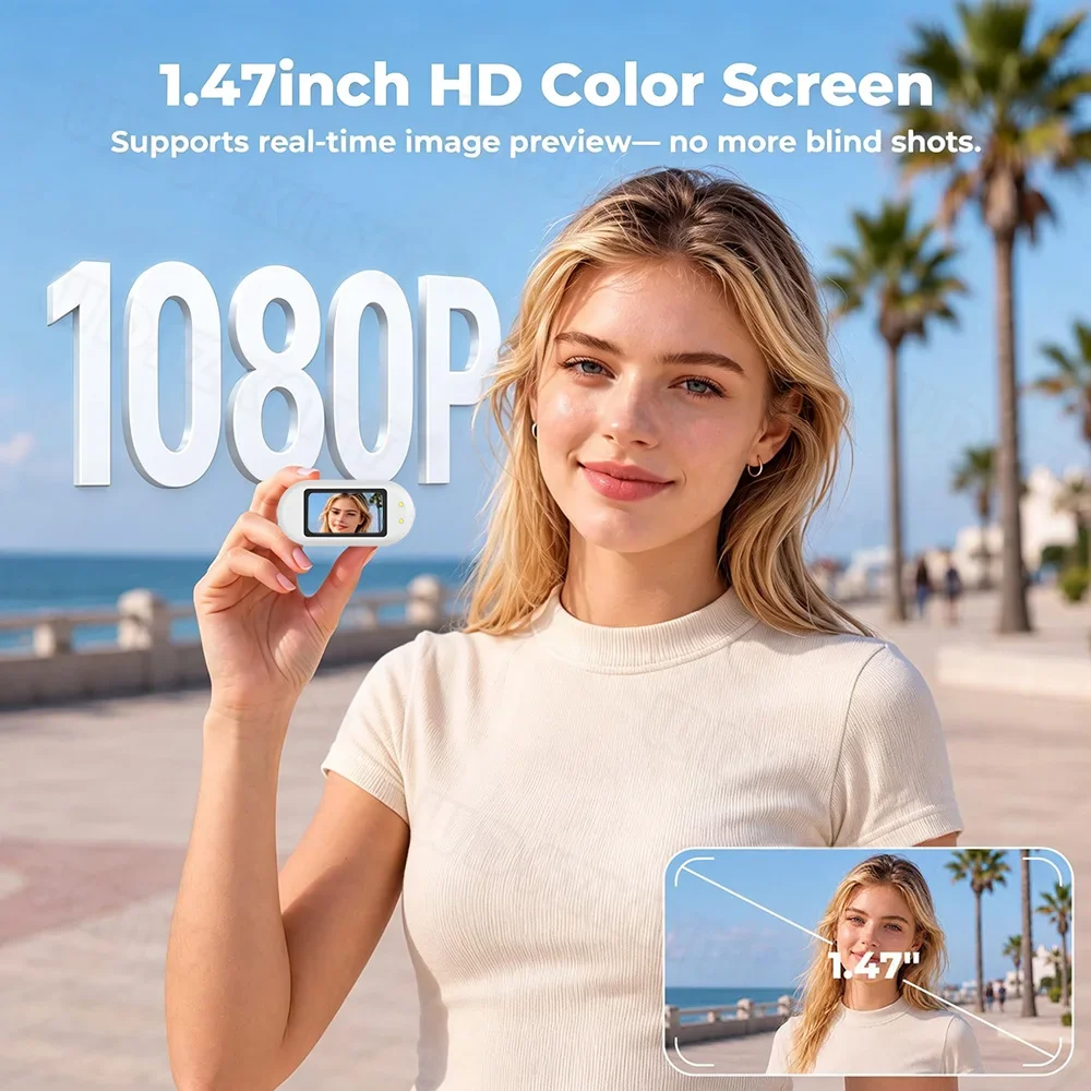New Portable Mini Action Camera 1080P HD Wearable Body Camera Sports Video Recorder 800mAh Charging Case For Cycling Biking