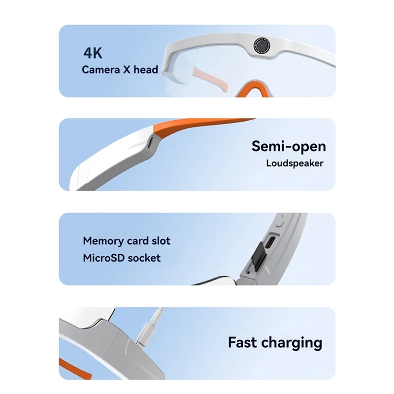 كاميرا النظارات الشمسية الرياضية الذكية بلوتوث تدعم الاتصال، كاميرا النظارات الرياضية المستقطبة
