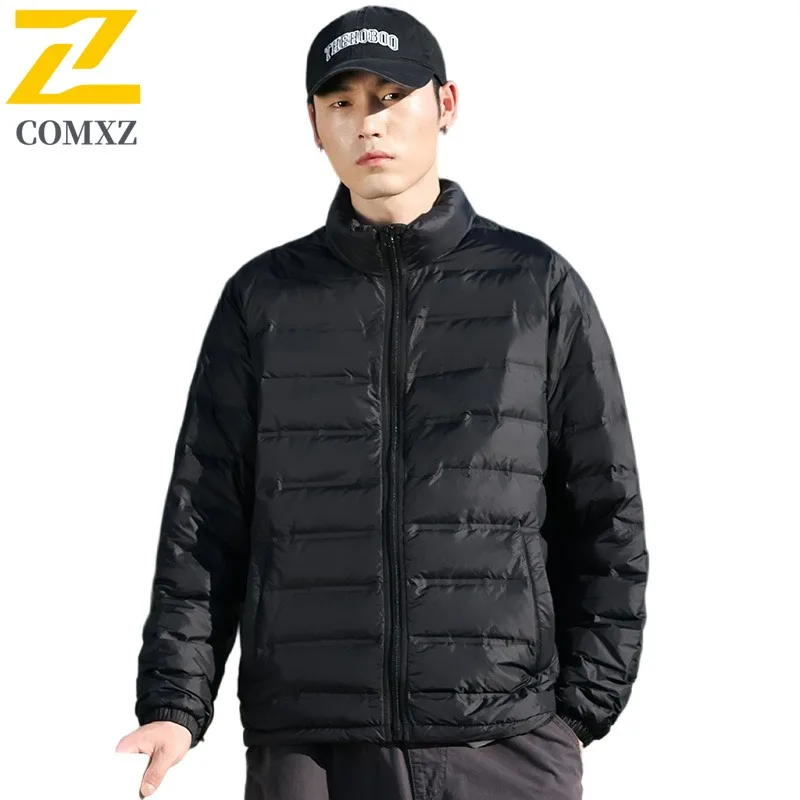 COMXZ-abrigo Parker para hombre, moda coreana, elegante, de Color sólido, acogedor, acolchado de viaje, chaquetas holgadas a prueba de viento y nieve