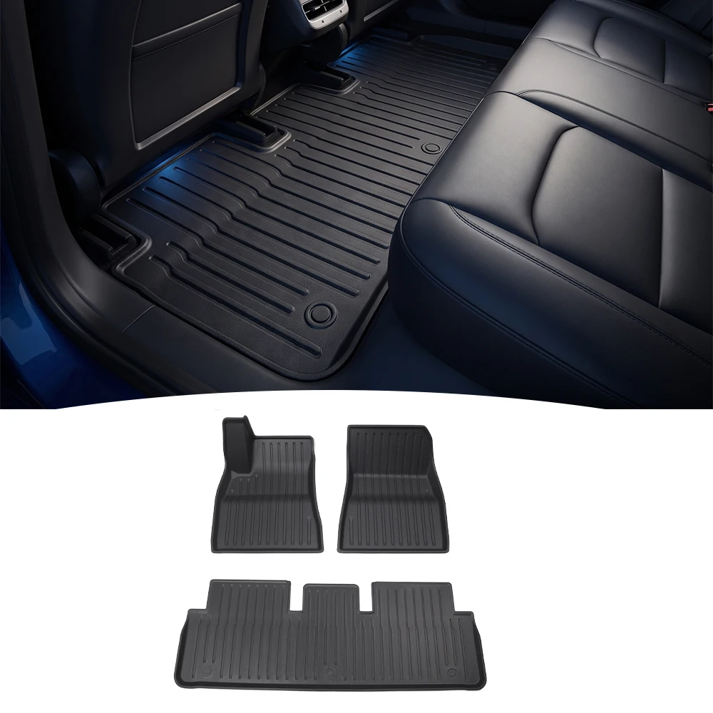 For Tesla Model 3 Highland 2024 2025 2026 LHD Whole TPE Floor Mats Waterproof Anti-Slip Mat Foot Pads Mat Car Accessories