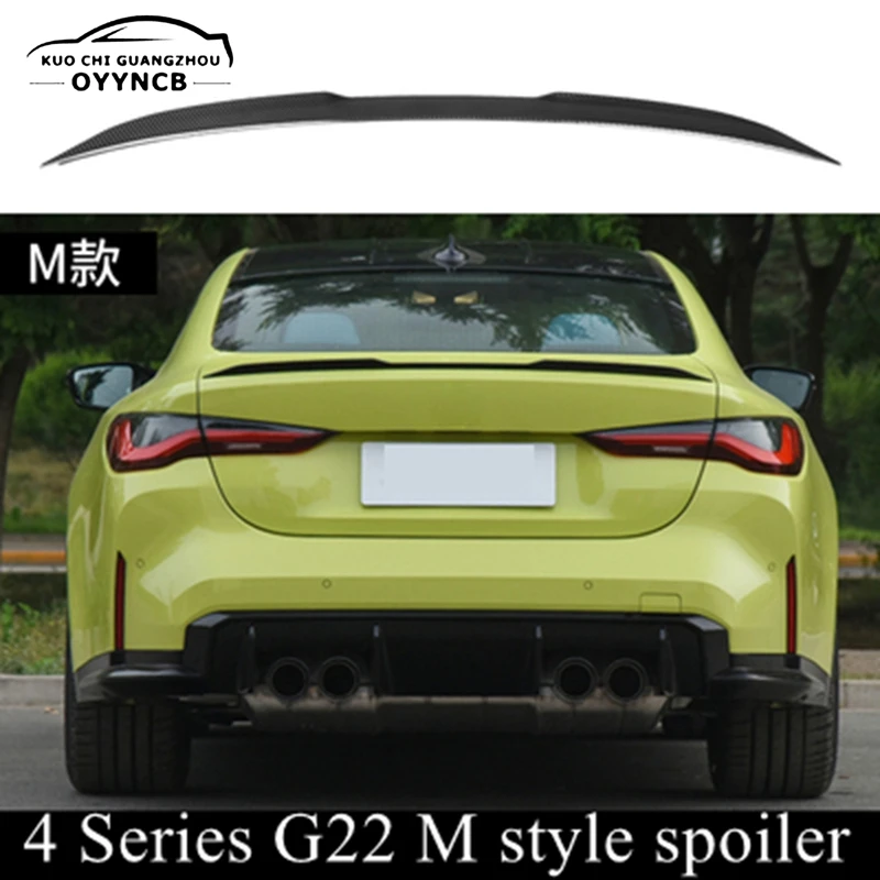 

ABS bright black and Dry Carbon Fiber M style Rear Trunk Spoiler Duckbill for BMW 4 Series Coupe G22 G82 2020 - 2026