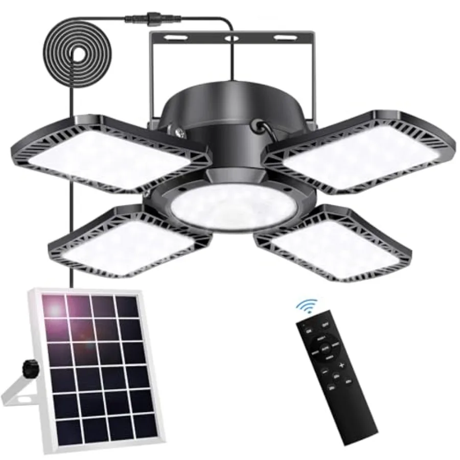 Aqonsie Solar Shed Light Outdoor Indoor 176LED Solar Powered Motion Sensor Pendant Light Daytime Available Solar Indoor Lights