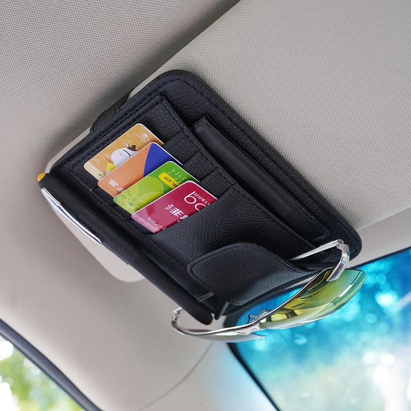 

Universal Car Sun Visor Organizer Sunglass Mobile Holder Bracket Pocket Card Storage Pouch Mount Stand Auto Interior Accessories