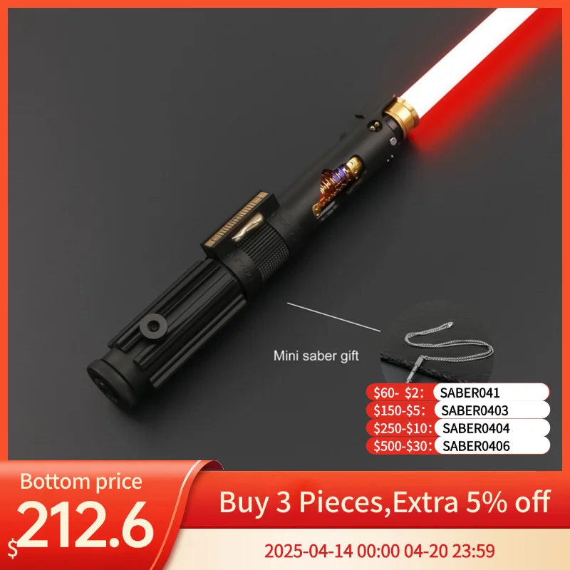 TXQ Proffie Anakin Knightfall SNV4 Schwert COMBAT JEDI TOYS Smooth Swing Metall Lichtschwert Force GLOW Light Skywalke Geschenk Laser