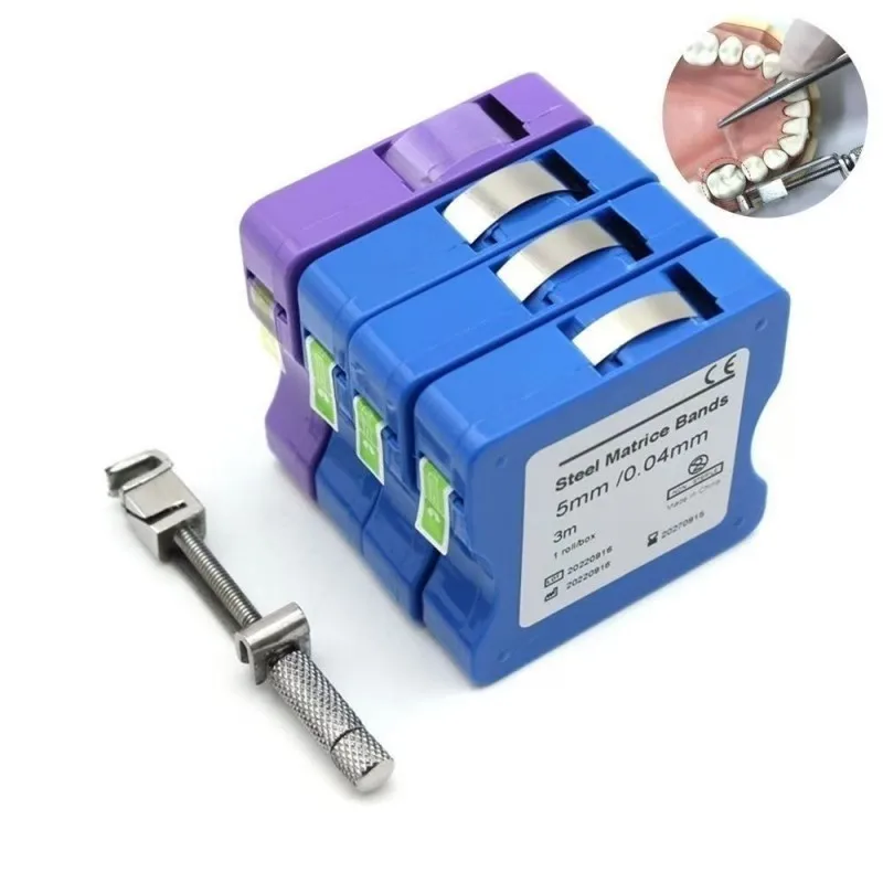 1pc Dental filling Material Dental Stainless Steel Resin Film Restration Light Curing Resin Transparent Matrix Strip 5/6/7/9.5mm view 5