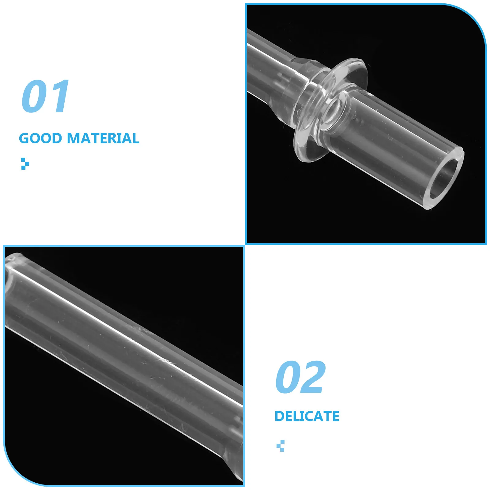 10Pcs Replacement Long Nozzle Silicone Straw Tips Straight Tube Liquid Silicone Drinking Nozzle Kids Drinking Cup Bottle
