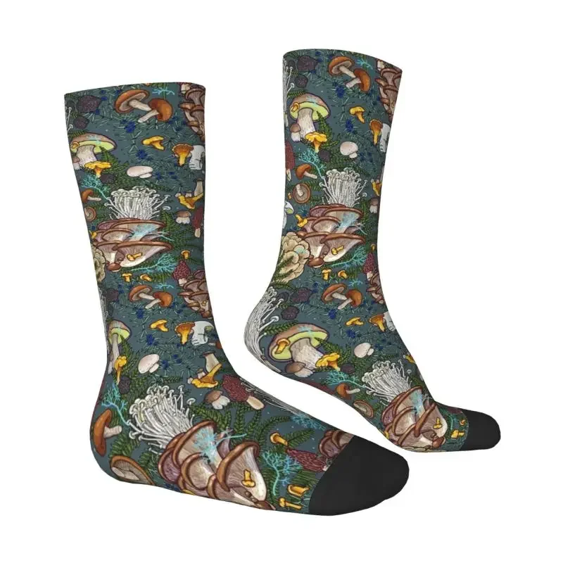 Mushroom Forest calcetines de vestir para hombre y mujer, calcetín transpirable a la moda, novedad