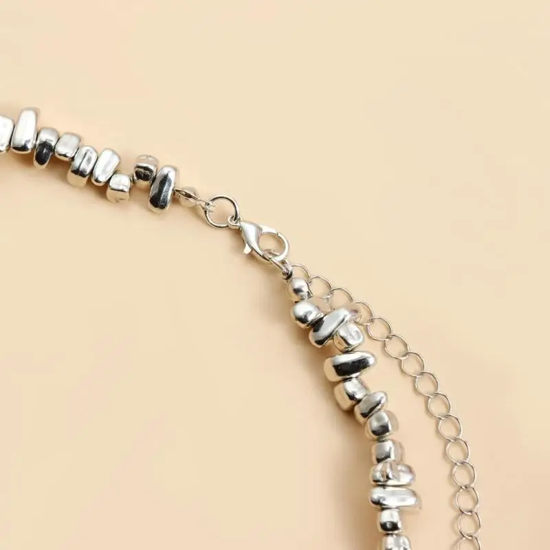 31BB Romance Heart Tassels Necklace With Irregular Beads For Trendsetters