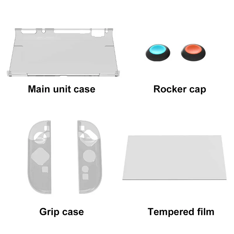A37T-For Switch 2 Detachable Protection Case With Screen Protector & Thumb Grip Caps Controller Case For Nintendo Switch 2