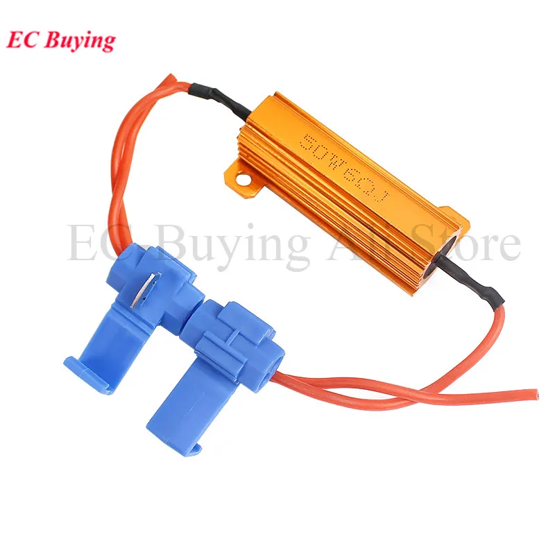 Wirewound Resistor 50W 6ohm 8ohm 10ohm LED Decoder Load Resistors for Car Fix LED Bulb Fast Flash Turn Signal Blink Error Code