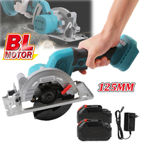 5Inch 125MM Brushless Mini Electric Circular Saw Cordless 0-45 ° Adjustbale Woodworking Power Garden Tool For Makita 18V Battery