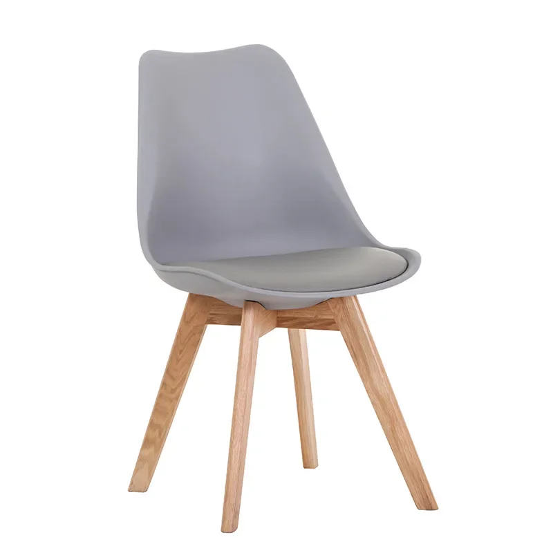 

Nordic solid wood foot soft seat cushion dining chair home study fashion color chair designer creative tulip chair