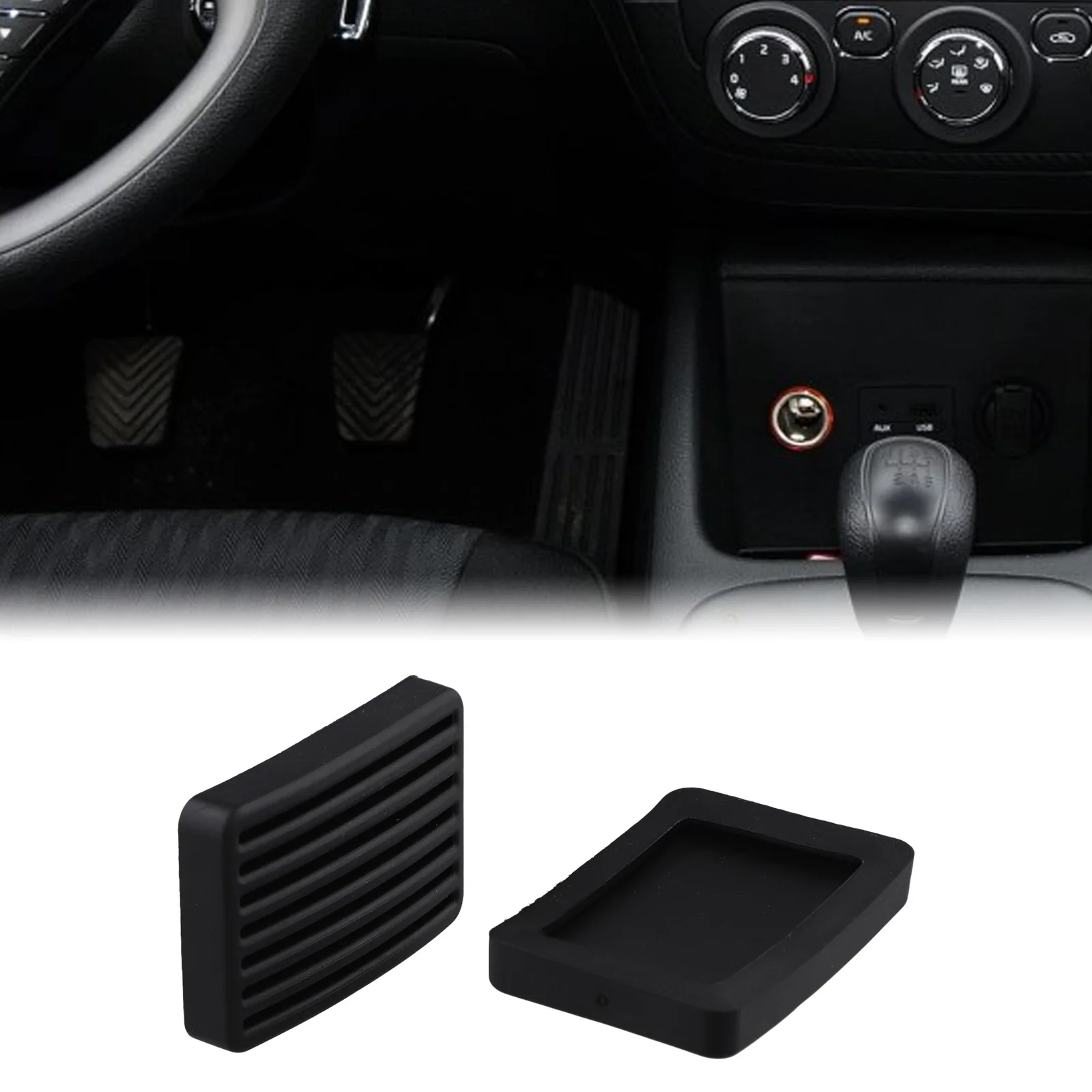 2 piezas de cubiertas de goma para pedales de freno y embrague 3282524000 para Hyundai Elantra, Grand I10, Getz 2002-2009, cubiertas de pedales para Kia