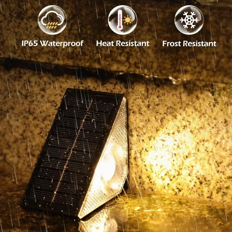 LED Step Lamp Stair Light Outdoor IP67 Waterproof Solar Light with Lens Anti-theft Design Decor Lighting for Garden Deck Path
