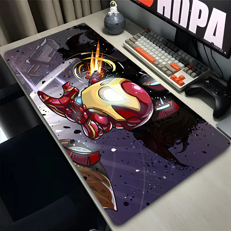 

Large Anime Marvel Iron Man Mousepad 900x400 Office Table Mat Laptop Keyboard Rubber Mouse Pad Gaming Accessories XXL Mouse Mat