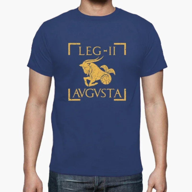 Legio II Augusta . Roma Legion Flag Capricornus Emblem T Shirt New 100% Cotton Short Sleeve O-Neck T-shirt Casual Mens Top