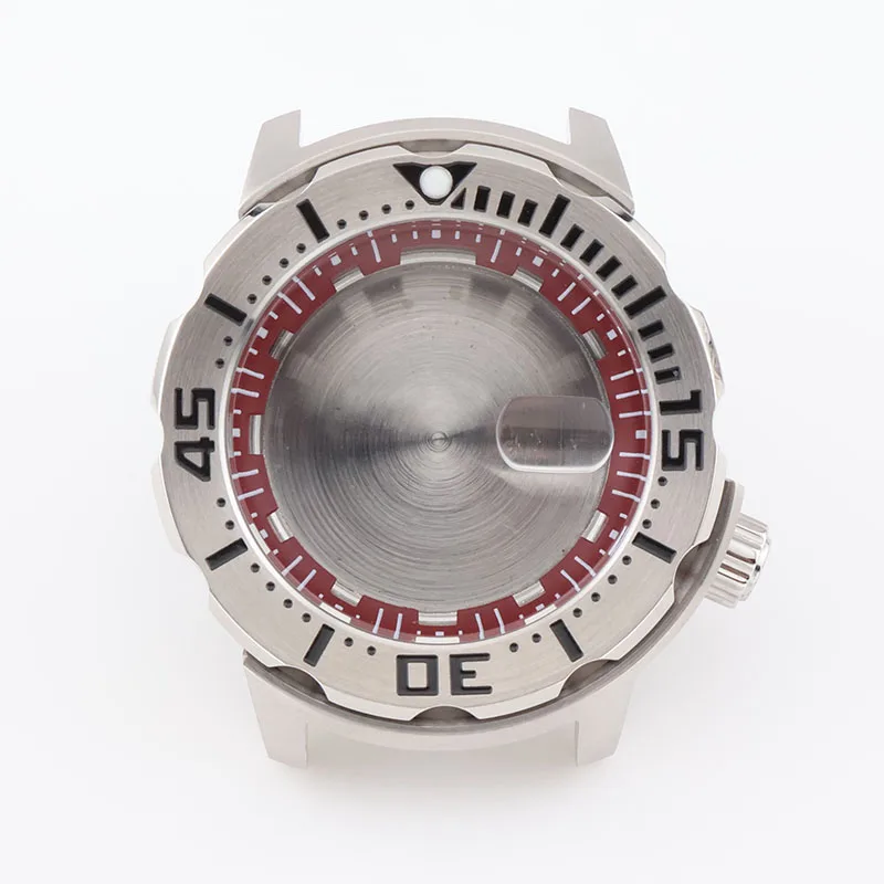 Stainless Steel 42mm Hardlex Crystal Orange Monsters Mans Diver Watch Case for Seiko Mod NH35 NH36 Movements Replacement Parts