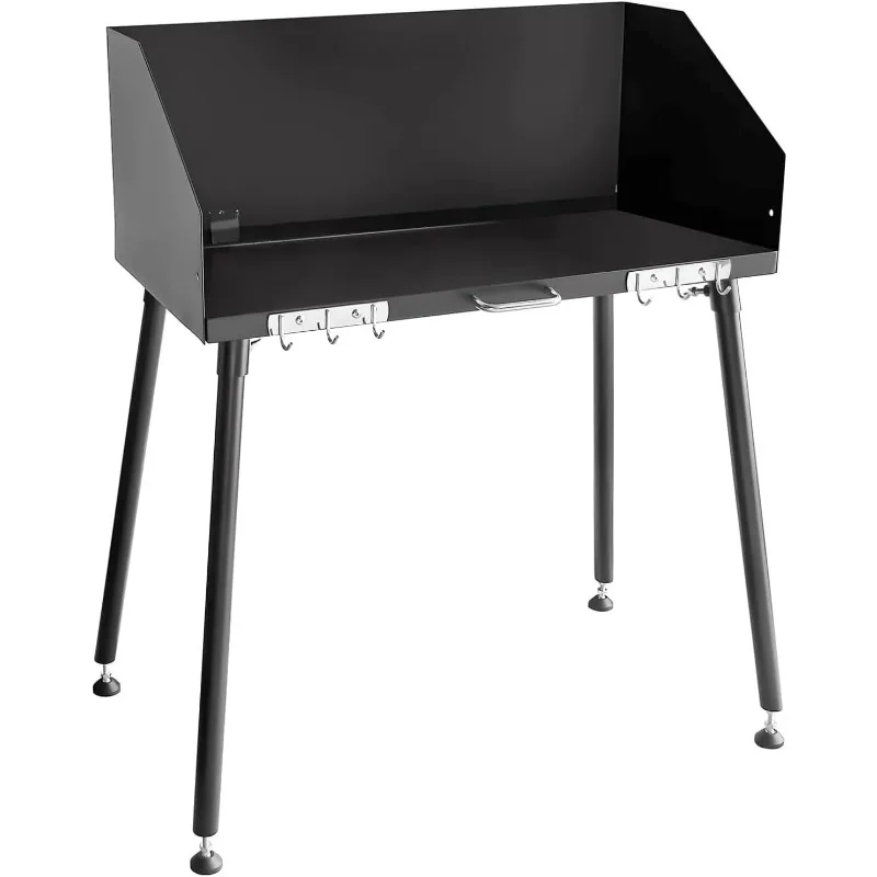 

38-Inch Camping Cooking Table Carbon Steel, w/Foldable Windscreen & Legs for Dutch Oven Cooking & Food Prep with