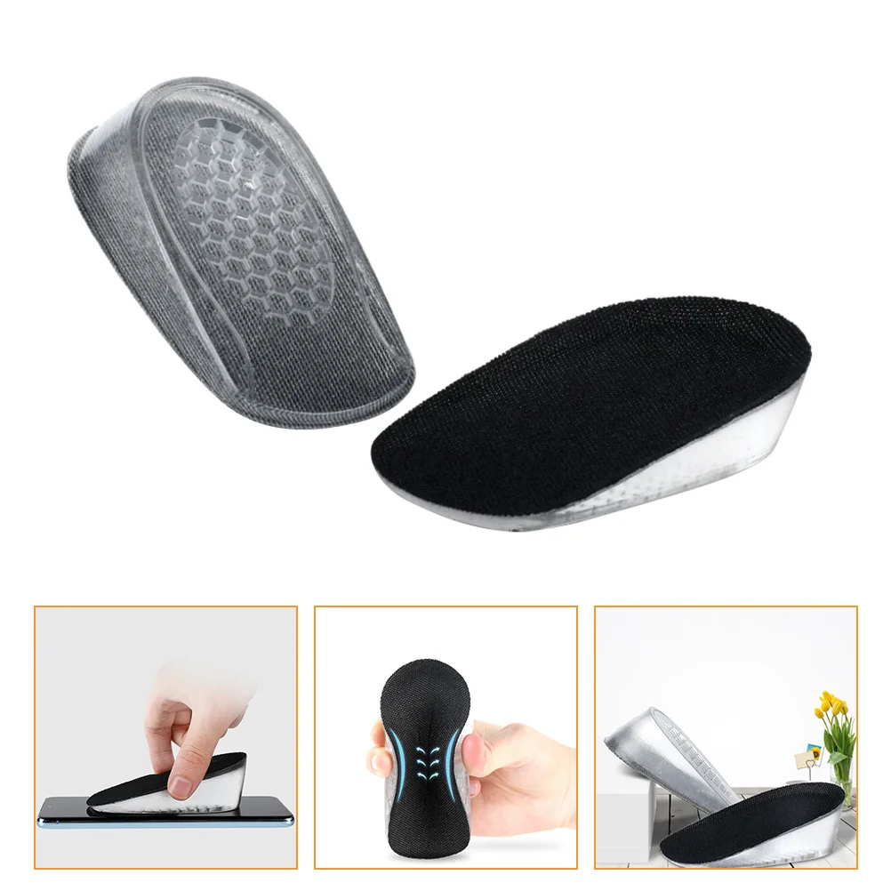 

1 Pair Silicone Height Increase Insoles Lightweight Non-Slip Honeycomb Structure Odorless Heel Cushion Inserts For Men Women