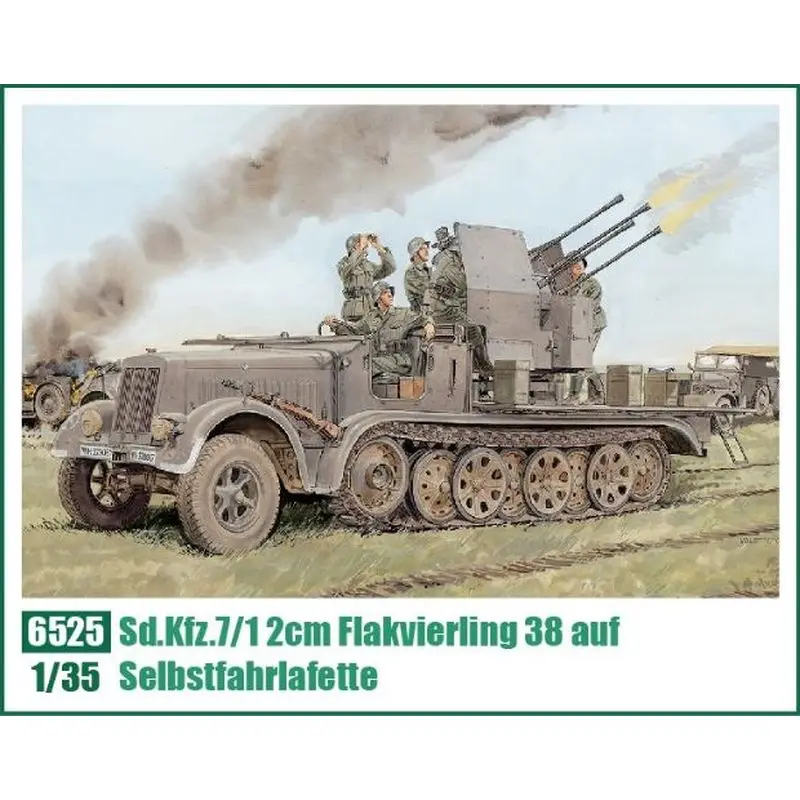 มังกร6525 1/35 Sd Kfz.7/1 2ซม.กระโปรง38 Auf Selbstfahrlafette-ขนาดชุด