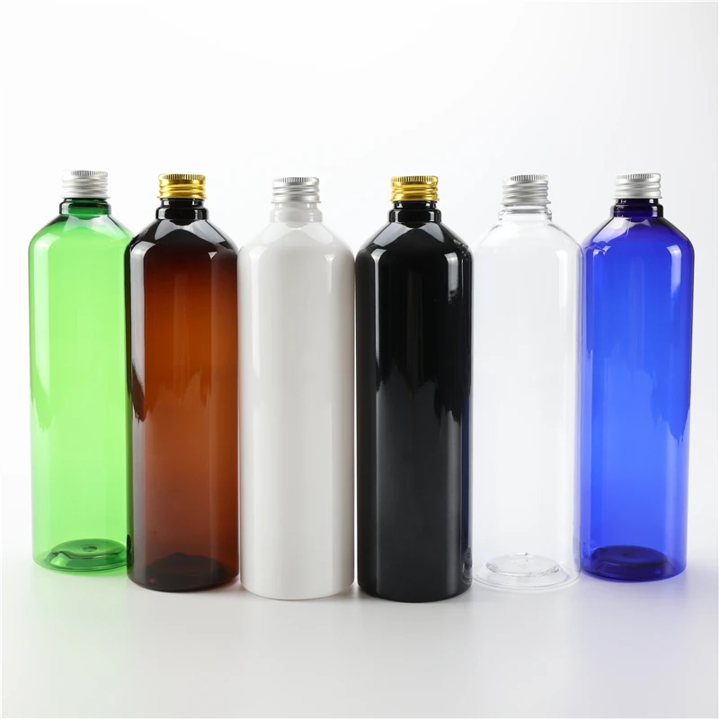 Multicolor 500ML X 10 Empty Cosmetics Packaging Plastic Bottles With Aluminum Screw Cap Personal Care PET Toner Hydrosol Bottles