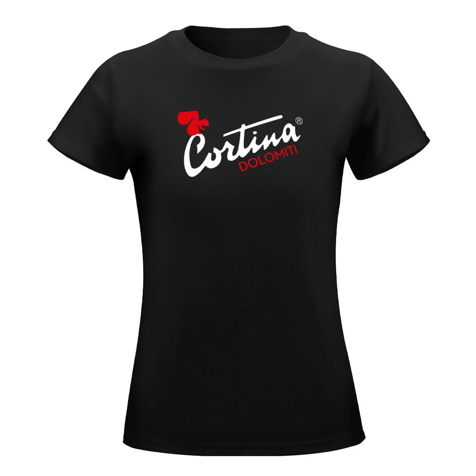 Love Italian Skiing Cortina Dolomiti Italia T-Shirt Female clothing oversized aesthetic clothes Blouse white t shirts for Women