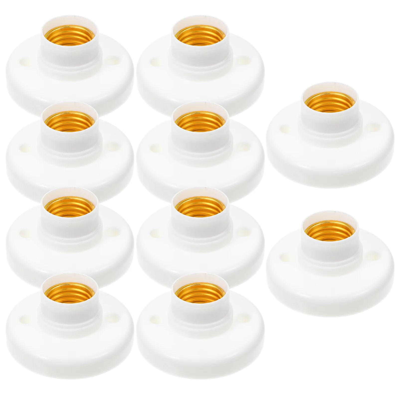 

10 Pcs Screw Light Bulb Holder Flat Mounted Lamp E27 Luo Mouth (602 (copper Terminal)) 10pcs Lightbulb Socket White Bulbs