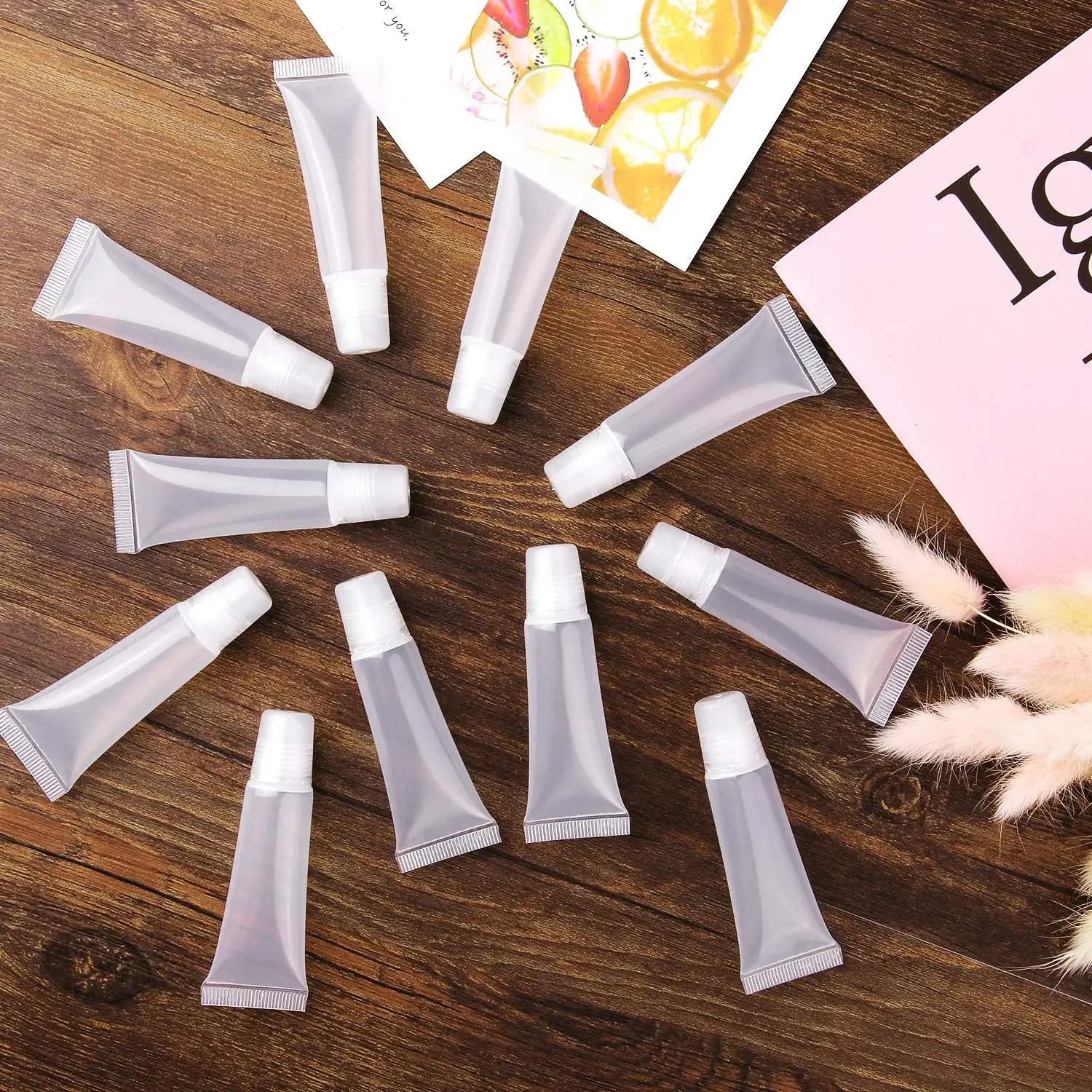 100 Stück 10/15ml Nachfüllbare Flaschen für Lippenbalsam, Leere Plastikbehälter für Lipgloss, Balsam, DIY-Kosmetik für Reisen, tragbar – Detail 5