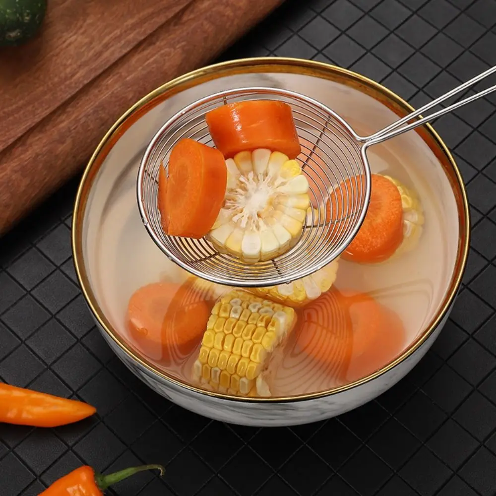 Stainless Steel Pearl Colander Milk Tea Shop Essential Red Handle Milk Tea Spoon Colander Boba Strainer Tapioca Scoop