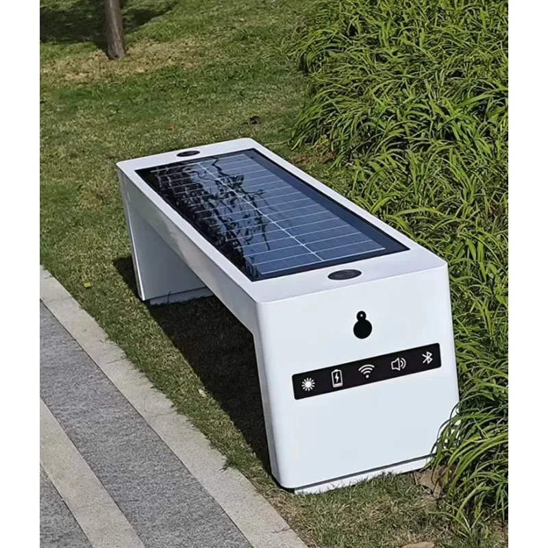 

Solar Seat Outdoor USB Charging Chair Wireless Powered Bench With Back Park Garden Smart Solar Seat
