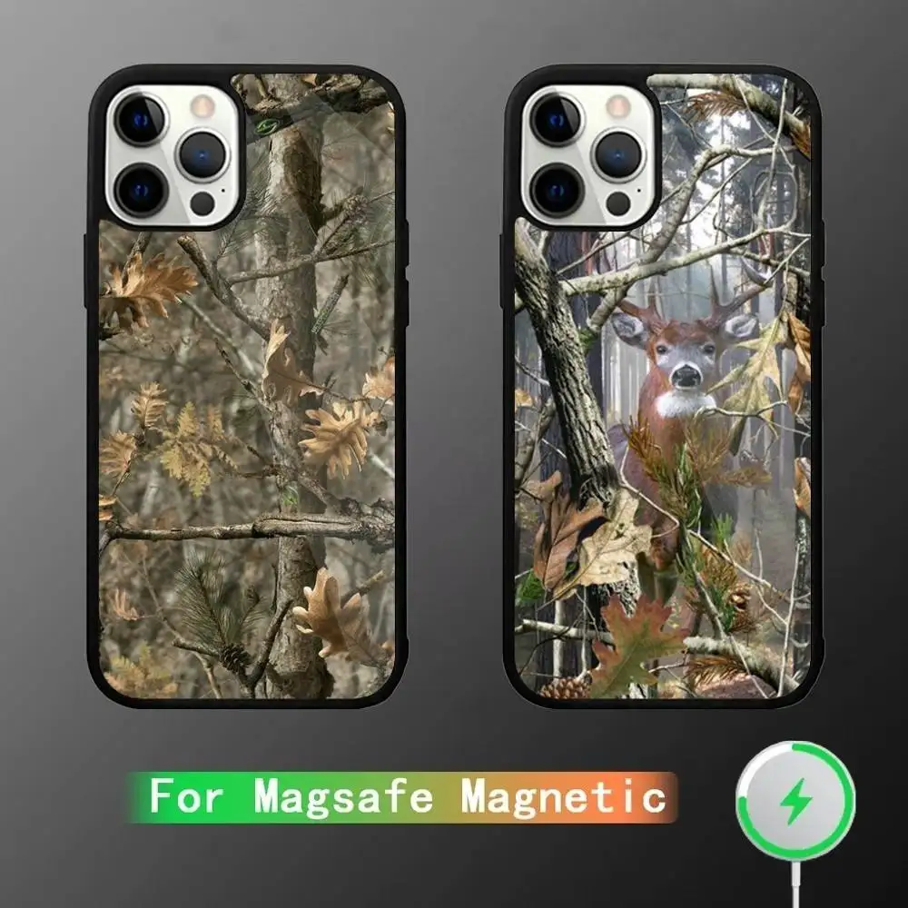 

Deer Hunting Camo Phone Case For iPhone 16,15,14,13,12,11,Pro,Max,Plus,Mini,SE New Magsafe Magnetic Wireless Charging