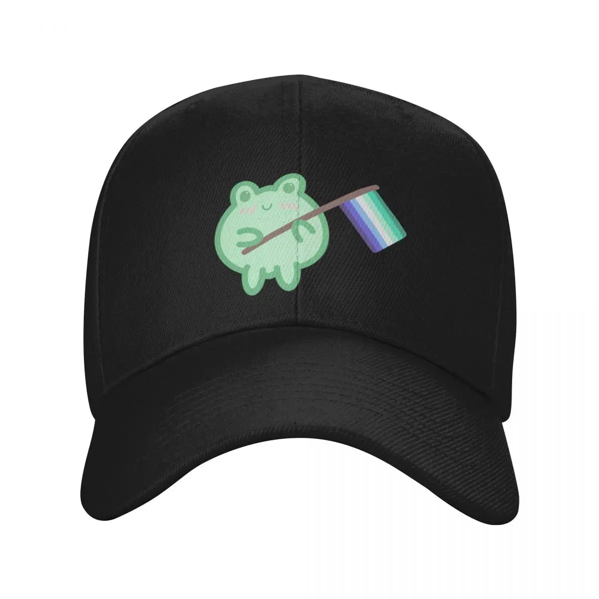 

Froggy Pride - MLM Pride Flag Baseball Cap Snap Back Hat Sports Cap Trucker Cap Girl Men's
