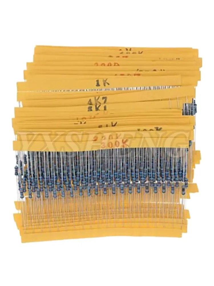 300/600 pièces/ensemble 30 types 1/4W résistance 1% résistance à Film métallique Pack assorti KIT Set1K 10K 100K 220ohm 1M résistances