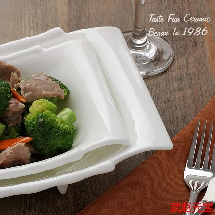 Creative bamboo ceramic bowl dish dish bowl shaped Hotel soup bowl dish bowl Fresh Fruit Salad wholesale price