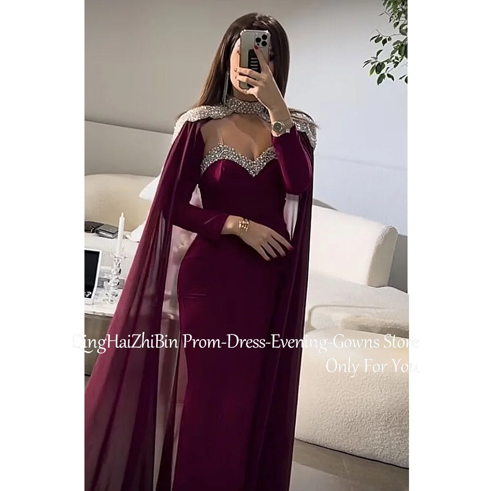 Customized Elegant Long Beads Evening Dresses for Special Occasions Floor-Length Mermaid Dubai Gala Prom Party Dress 2025
